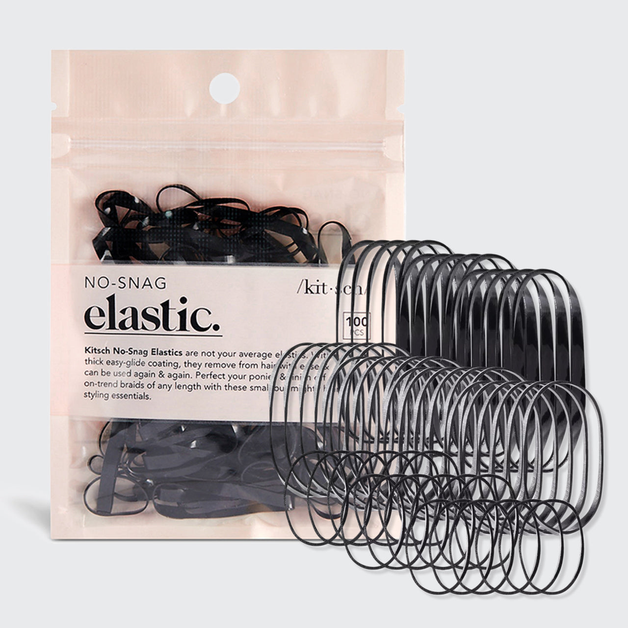 No-Snag Elastic 100 Stück (Schwarz)