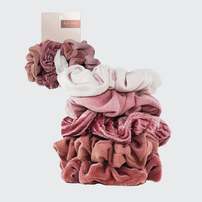 Scrunchies i sammet - Blush/Mauve