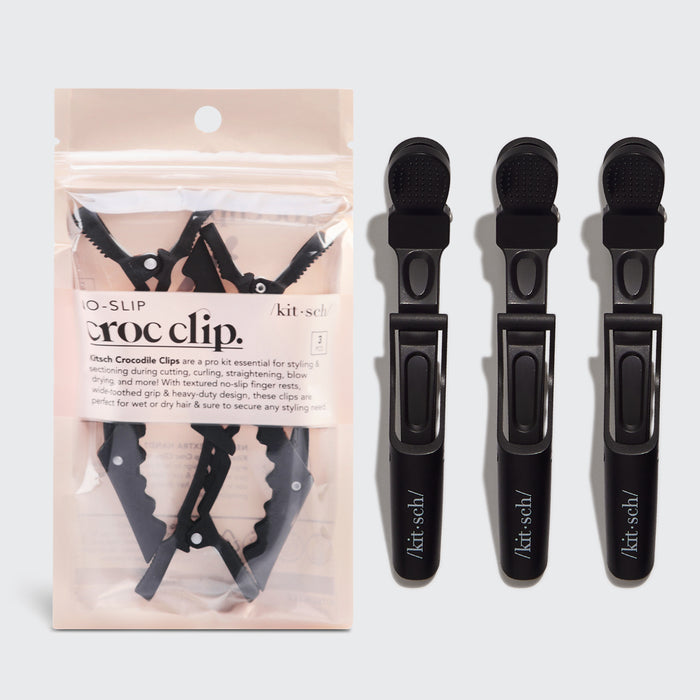 No Slip Crocodile Clip 3kpl - musta