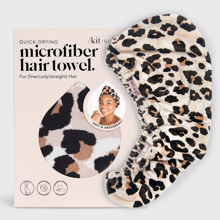 Mikrofaser-Haarhandtuch in Leopard