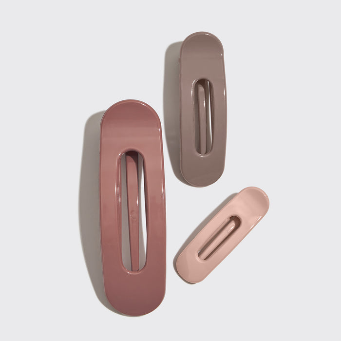 Flat Lay Claw Clip 3kpl Flat- Terracotta