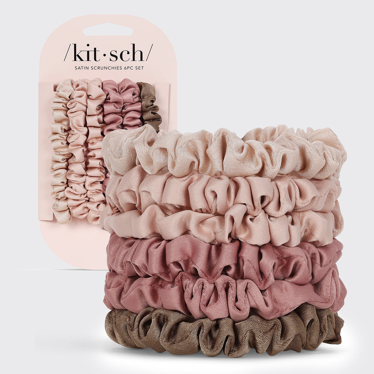 Ultra Petite Satijnen Scrunchies 6st - Terracotta