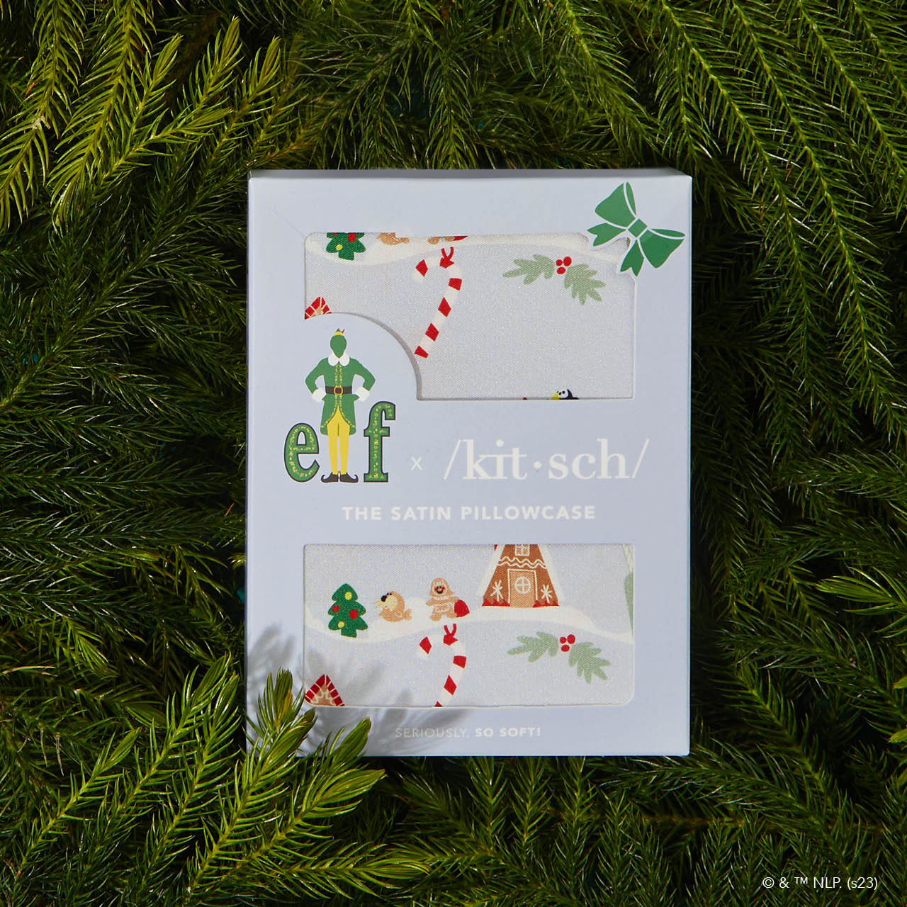 Kitsch x elf Kuddfodral i satin - Periwinkle Christmas