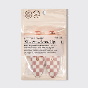 Gerecycled plastic XL Creaseless Clips 2pc Set - Terracotta Checker