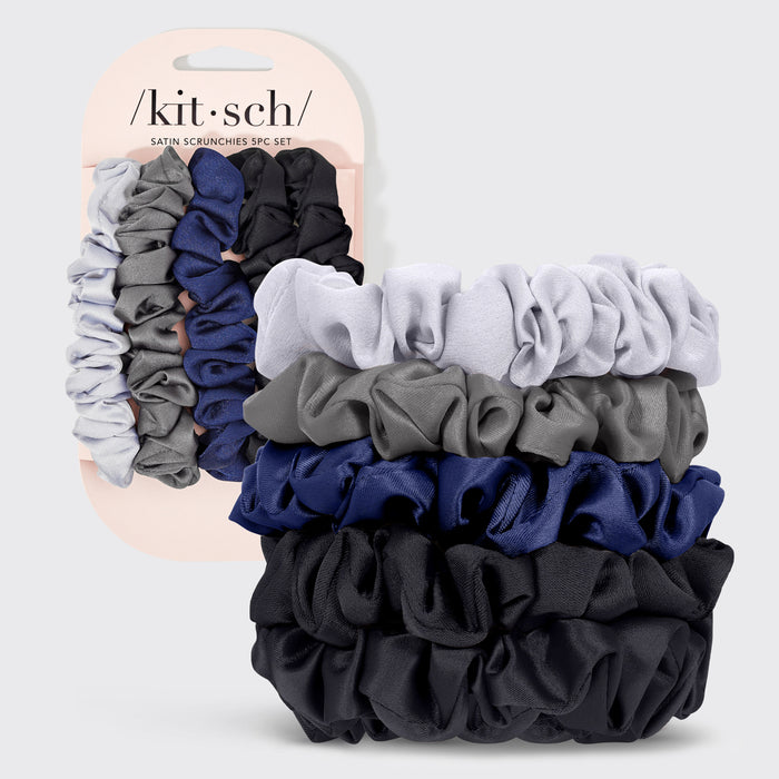 Satin Petite Scrunchies 5-dels set - Midnight