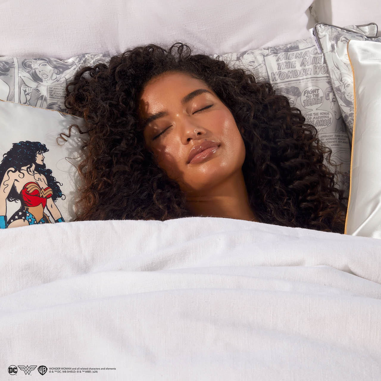 Wonder Woman x Kitsch Funda de almohada de satén - Comic Print