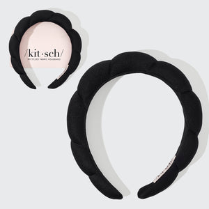 Kierrätetty kangas Puffy Headband 1kpl - musta