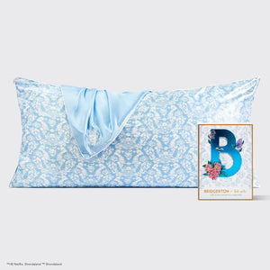 Bridgerton x Kitsch King Satin tyynyliina - Toile De Blue