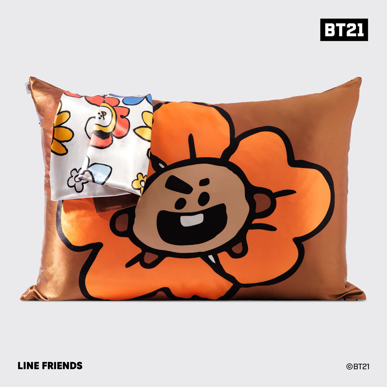 BT21 trifft Kitsch Satin-Kissenbezug - SHOOKY