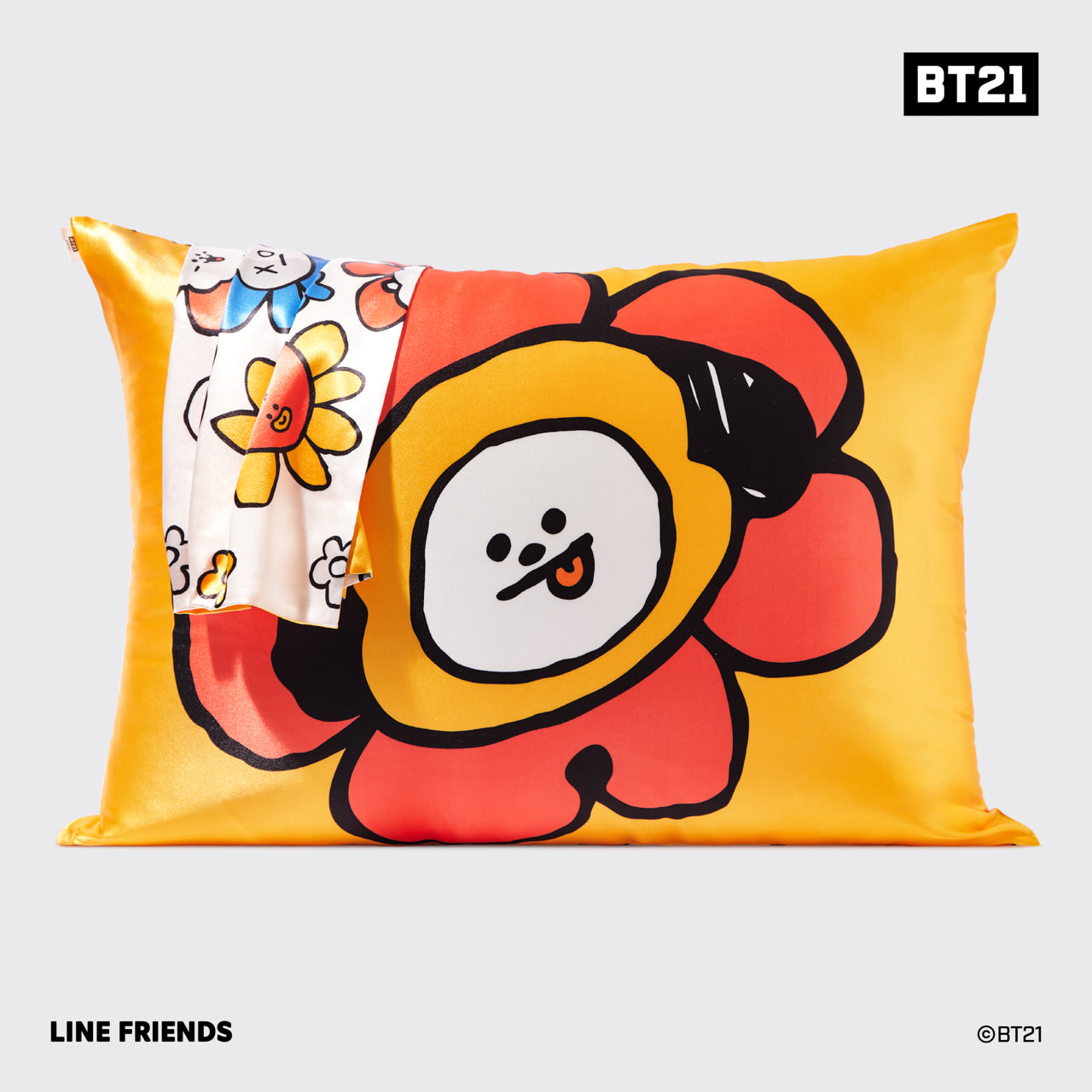 BT21 x Kitsch Satiini tyynyliina Standard - Chimmy