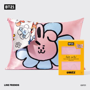 BT21 ontmoet Kitsch Satijnen Kussensloop - COOKY