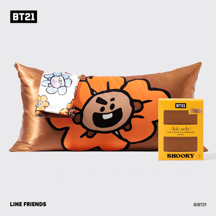 BT21 x Kitsch Satiini tyynyliina King - Shooky - Shooky