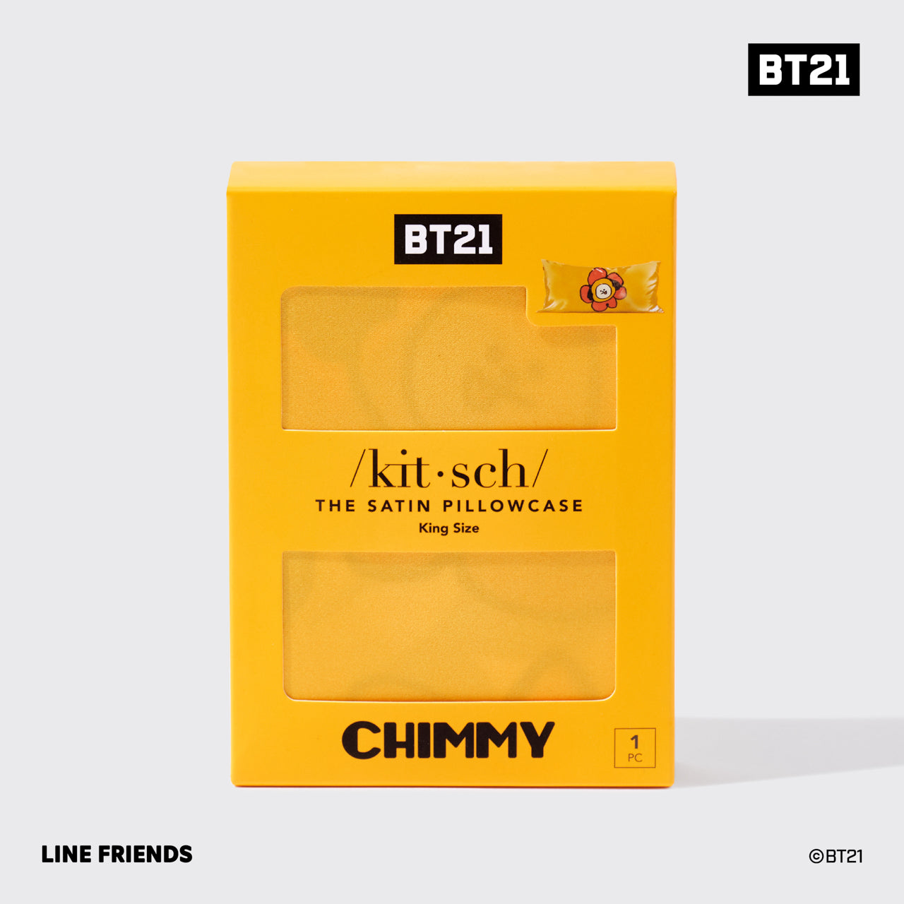 BT21 x Kitsch Satiini tyynyliina kuningas - Chimmy