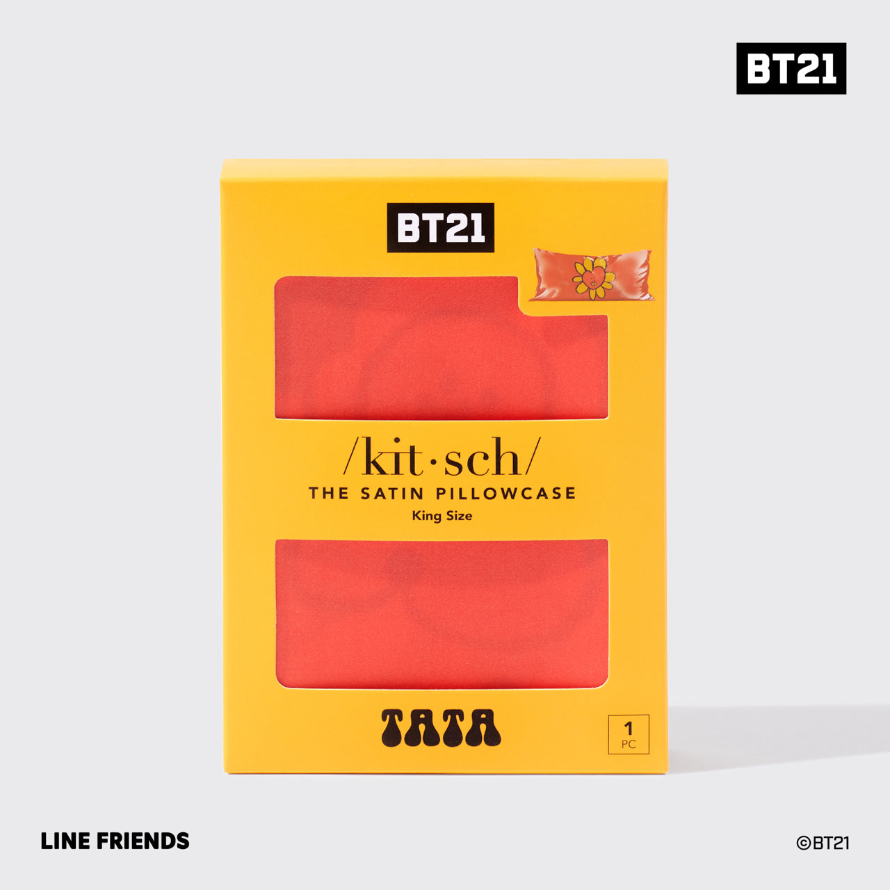 BT21 x Kitsch Satiini tyynyliina kuningas - Tata