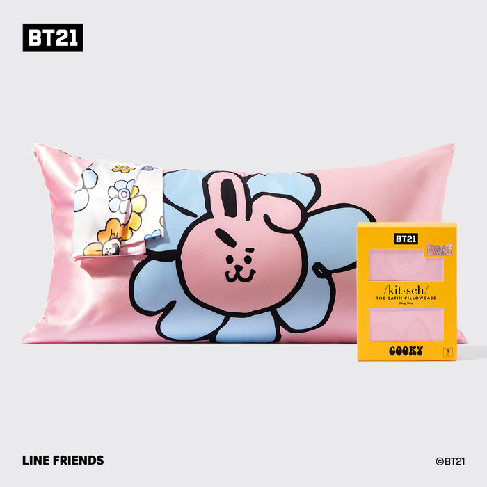 BT21 x Kitsch Satiini tyynyliina kuningas - Cooky