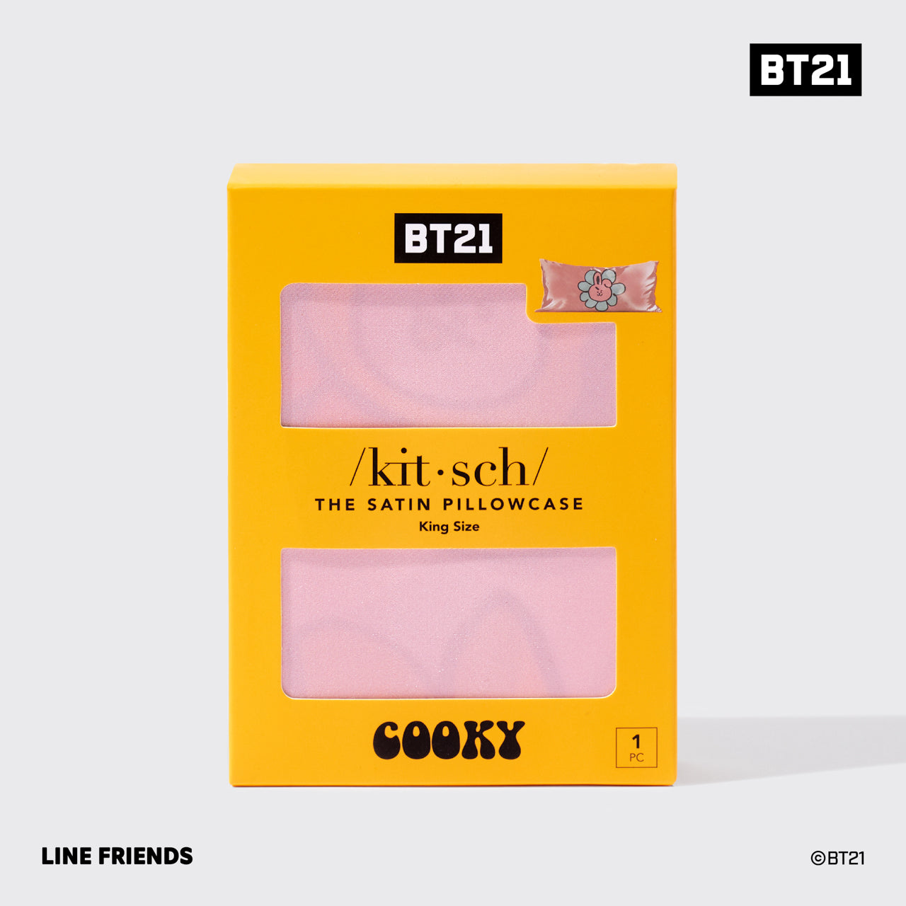 BT21 x Kitsch Satiini tyynyliina kuningas - Cooky