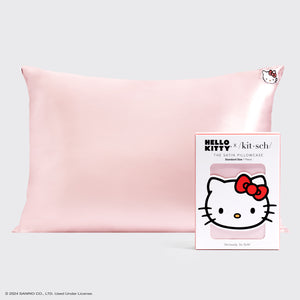 Kitsch x Hello Kitty Satin Kuddfodral - Rosa Hello Kitty ansikte