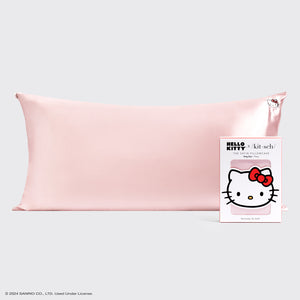 Hello Kitty x Kitsch Kussensloop King - Effen Roze Hello Kitty Gezicht