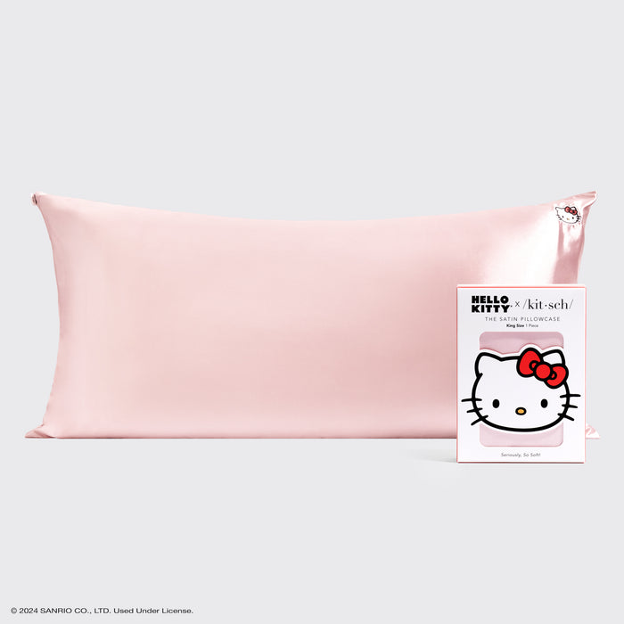 Hello Kitty x Kitsch Kissenbezug König - Solid Pink Hello Kitty Gesicht