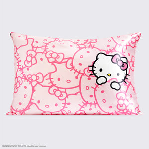 Kitsch x Hello Kitty Satin Kuddfodral - Rosa Hello Kitty Ansikten