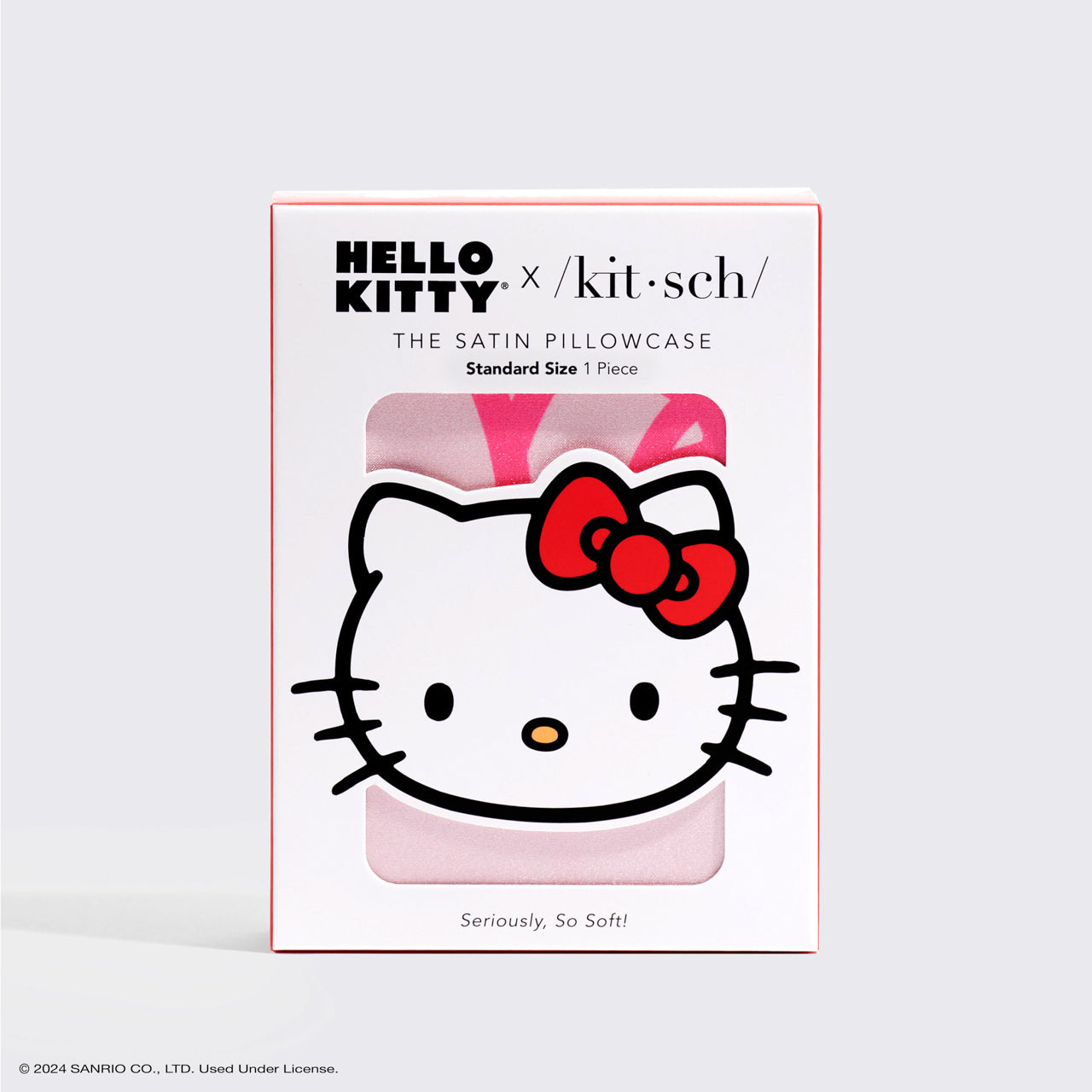 Hello Kitty x Kitsch Satin Kuddfodral - Rosa Hello Kitty Ansikten