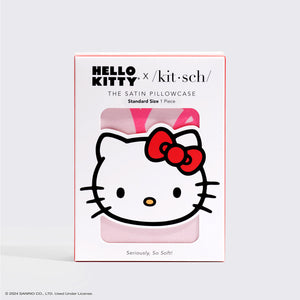 Kitsch x Hello Kitty Satin Kuddfodral - Rosa Hello Kitty Ansikten