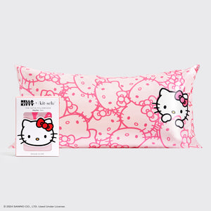 Kitsch x Hello Kitty örngott King - rosa Hello Kitty-ansikten