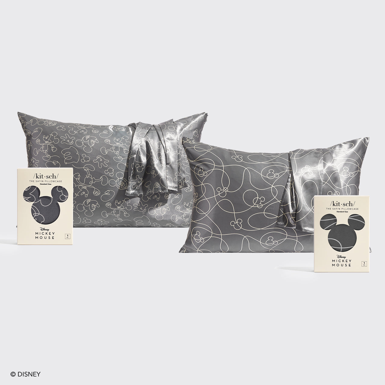 Kitsch & Mickey en Minnie Standaard Kussensloopbundel - Houtskool