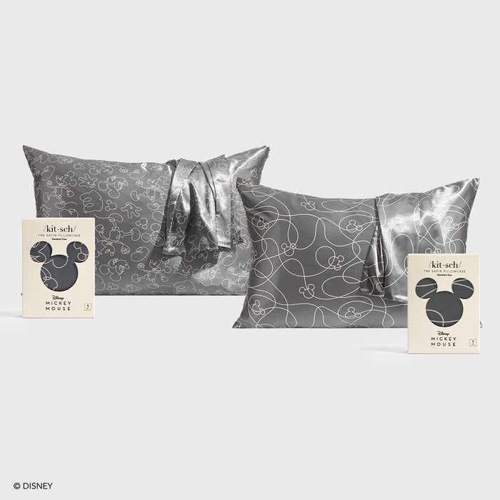 Kitsch x Mickey et Minnie Taie d'oreiller - Charcoal