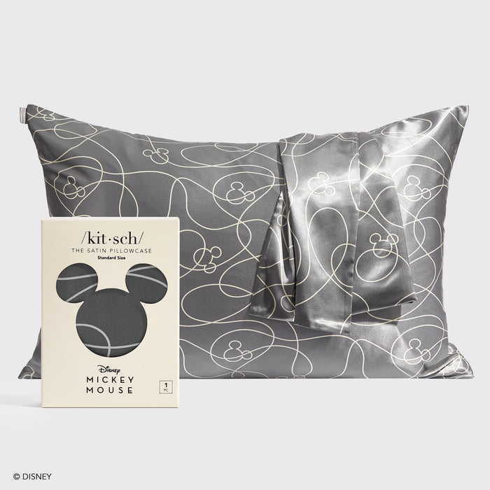 Kitsch & Mickey and Minnie Satin Kuddfodral Standard Mickey Maze - Charcoal