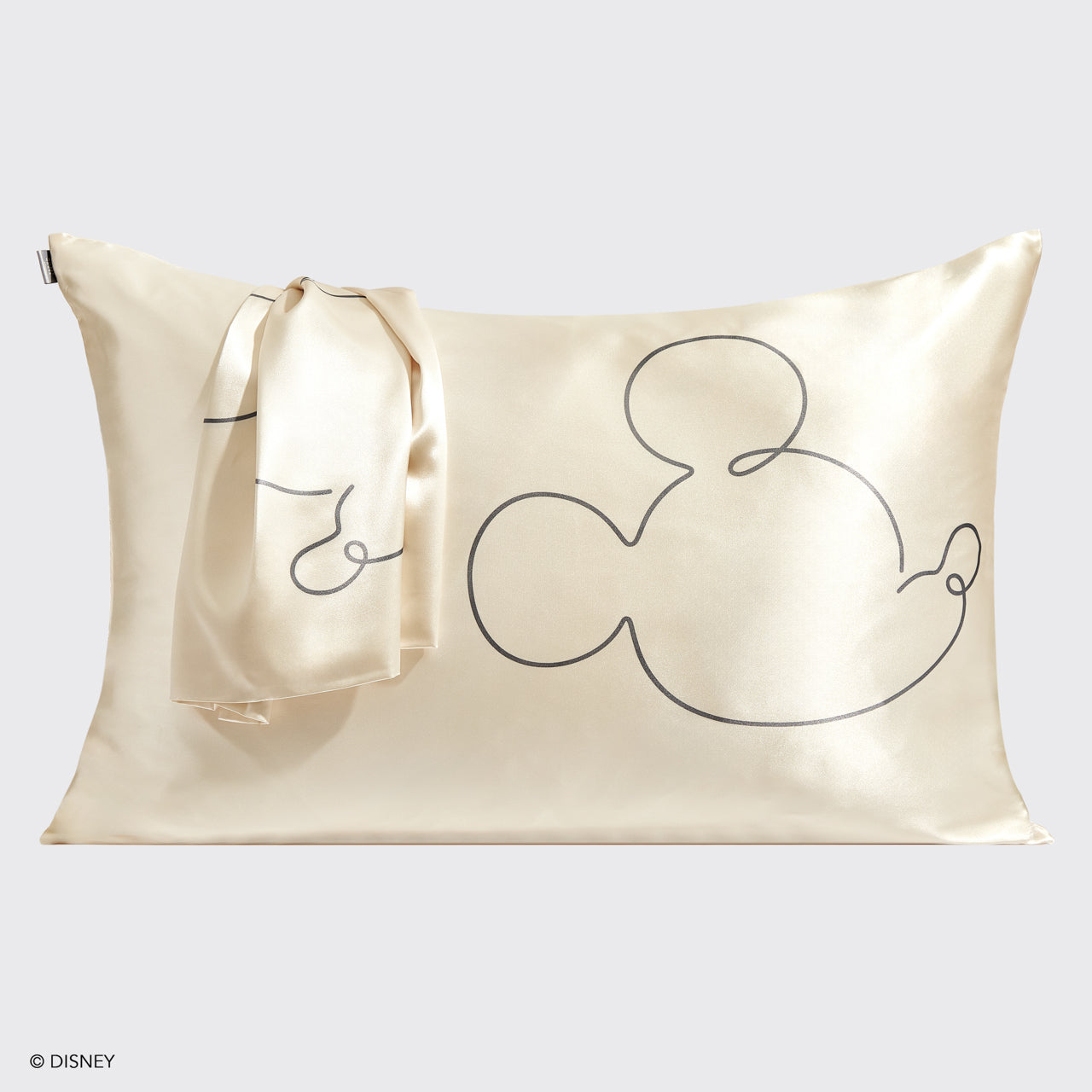 Kitsch & Mickey und Minnie Satin Kopfkissenbezug Standard Mr. Mouse - Creme