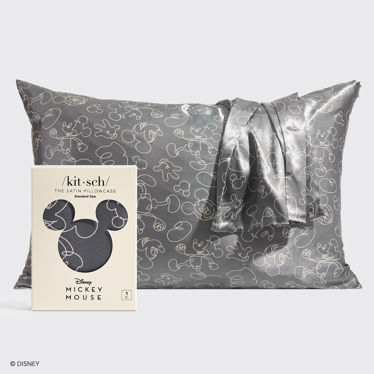 Kitsch x Mickey et Minnie Taie d'oreiller en satin Mickey Magic