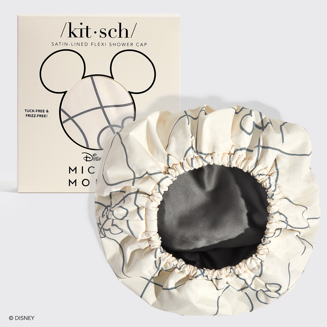 Mickey/ Minnie x Kitsch Satin Lined Flexi Duschmössa - Mickey Maze