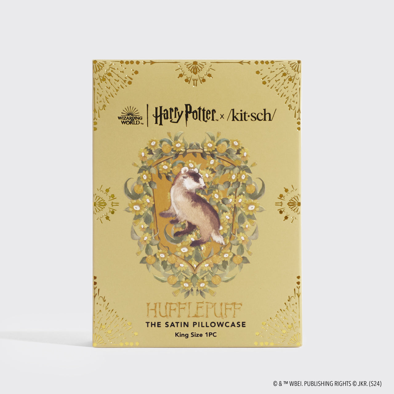 Harry Potter x Kitsch Satin Kuddfodral King - Hufflepuff