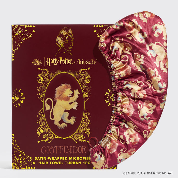 Kitsch x Harry Potter Satinlindad hårhandduk - Gryffindor