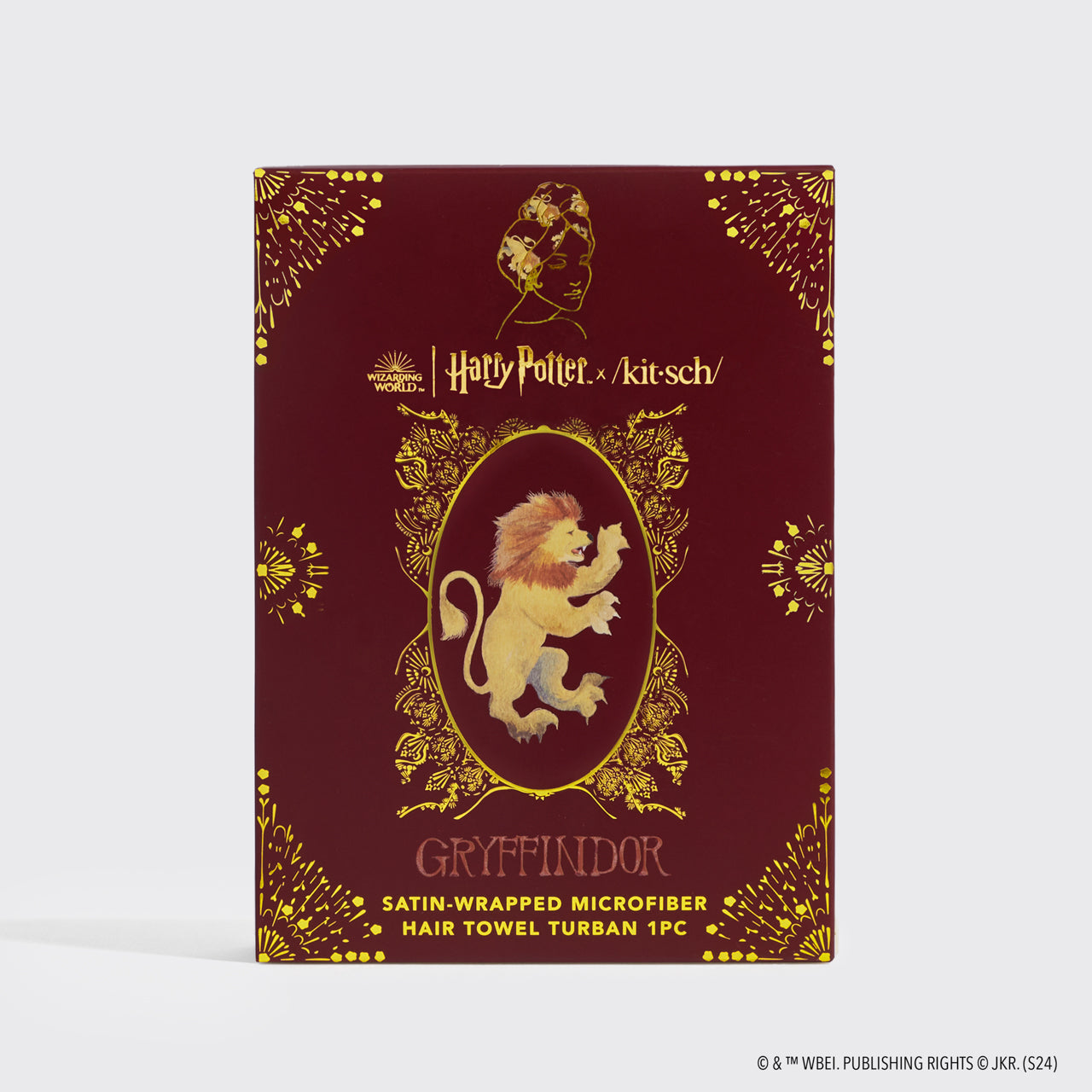 Harry Potter x Kitsch Toalla de satén para el pelo - Gryffindor