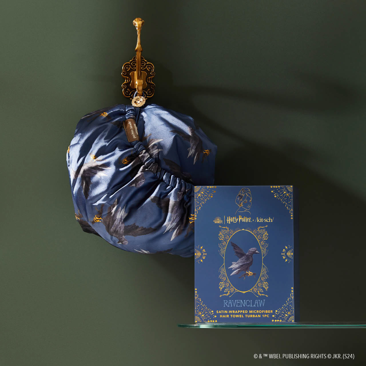 Kitsch x Harry Potter Satinlindad hårhandduk - Ravenclaw