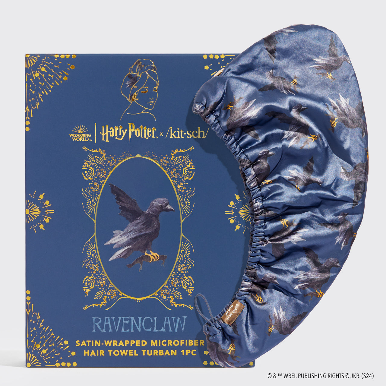 Harry Potter x Kitsch Satinlindad hårhandduk - Ravenclaw