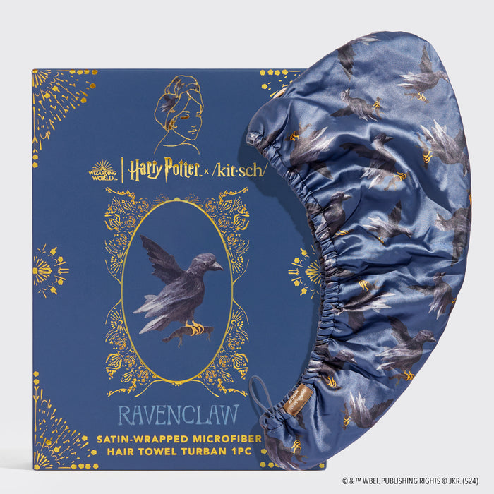 Harry Potter x Kitsch Haarhandtuch mit Satinüberzug – Ravenclaw