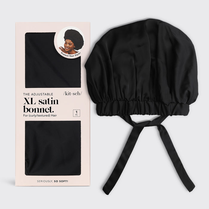 Bonnet de nuit en satin noir