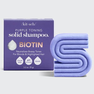 Purple Shampoo & Conditioner Bar with Biotin Caddy Bundle