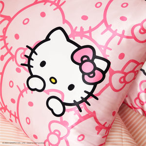 Kitsch x Hello Kitty örngott King - rosa Hello Kitty-ansikten