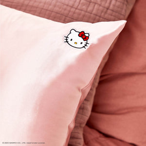 Hello Kitty x Kitsch Kussensloop King - Effen Roze Hello Kitty Gezicht