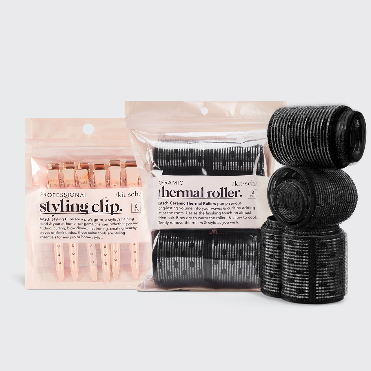 Hårrullar + Styling hårklämmor Bundle